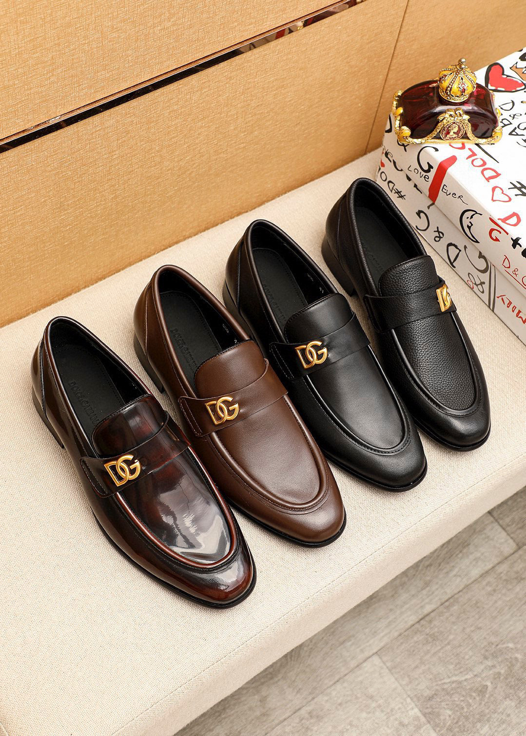 D&G men's leather shoes-49
