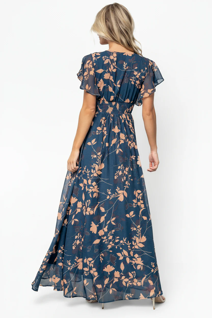 Lynlee Metallic Maxi Dress | Topaz