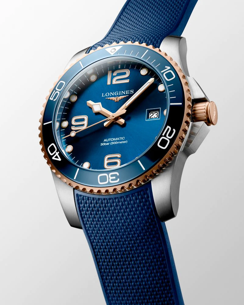 Hydroconquest 41MM Automatic Blue Ceramic Rose Gold Watch L37813989