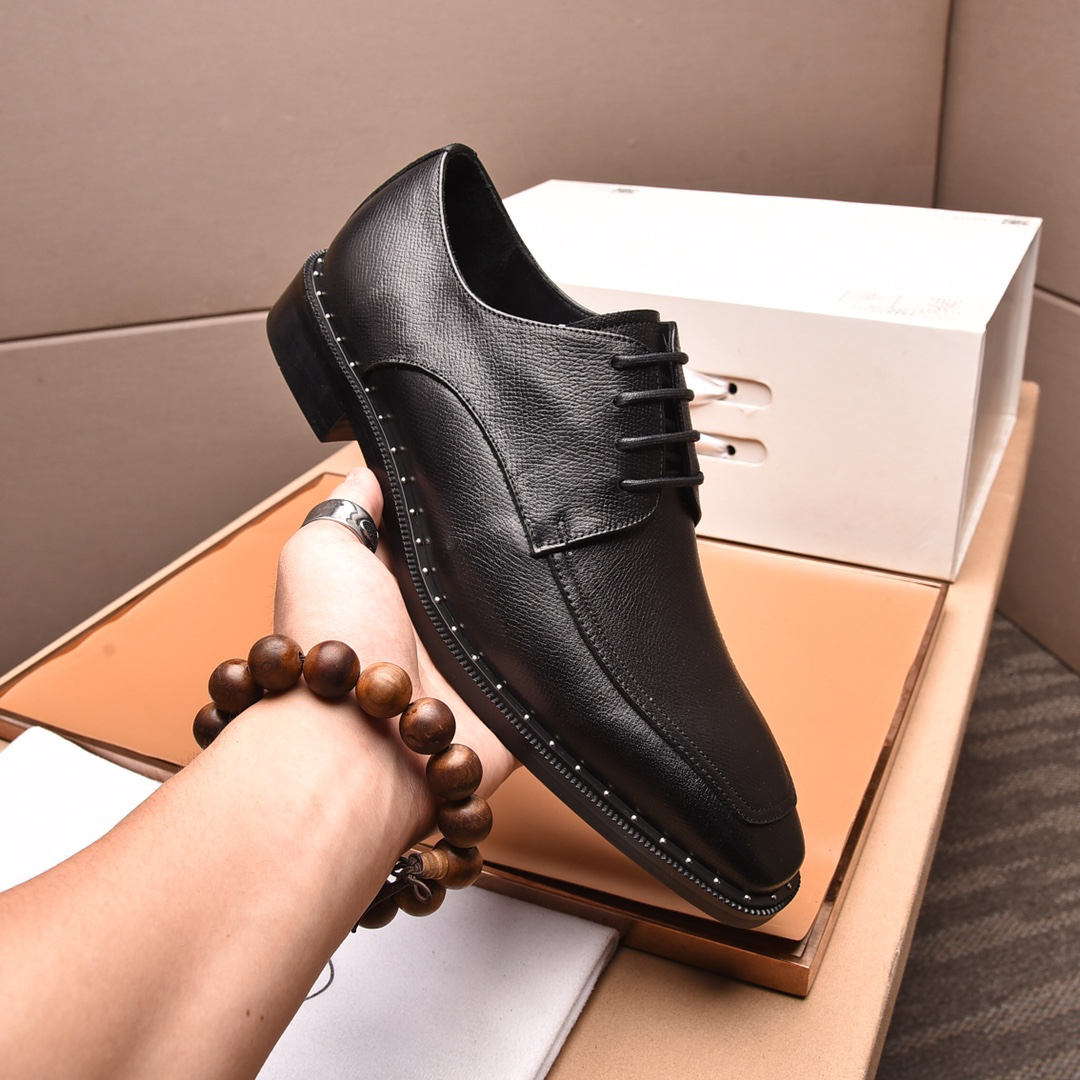 Prada men's leather shoes-16