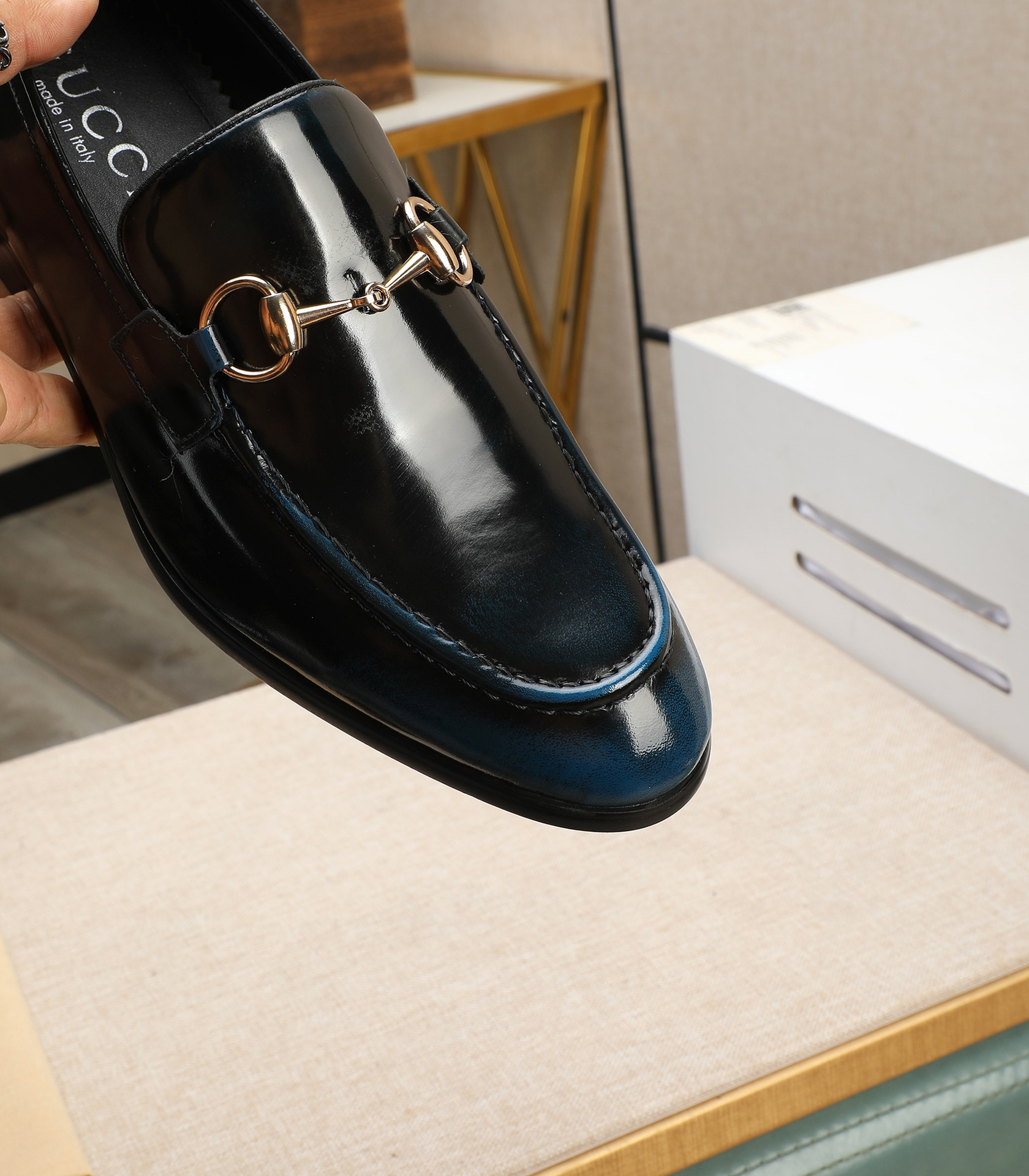 Gucci men's leather shoes-86