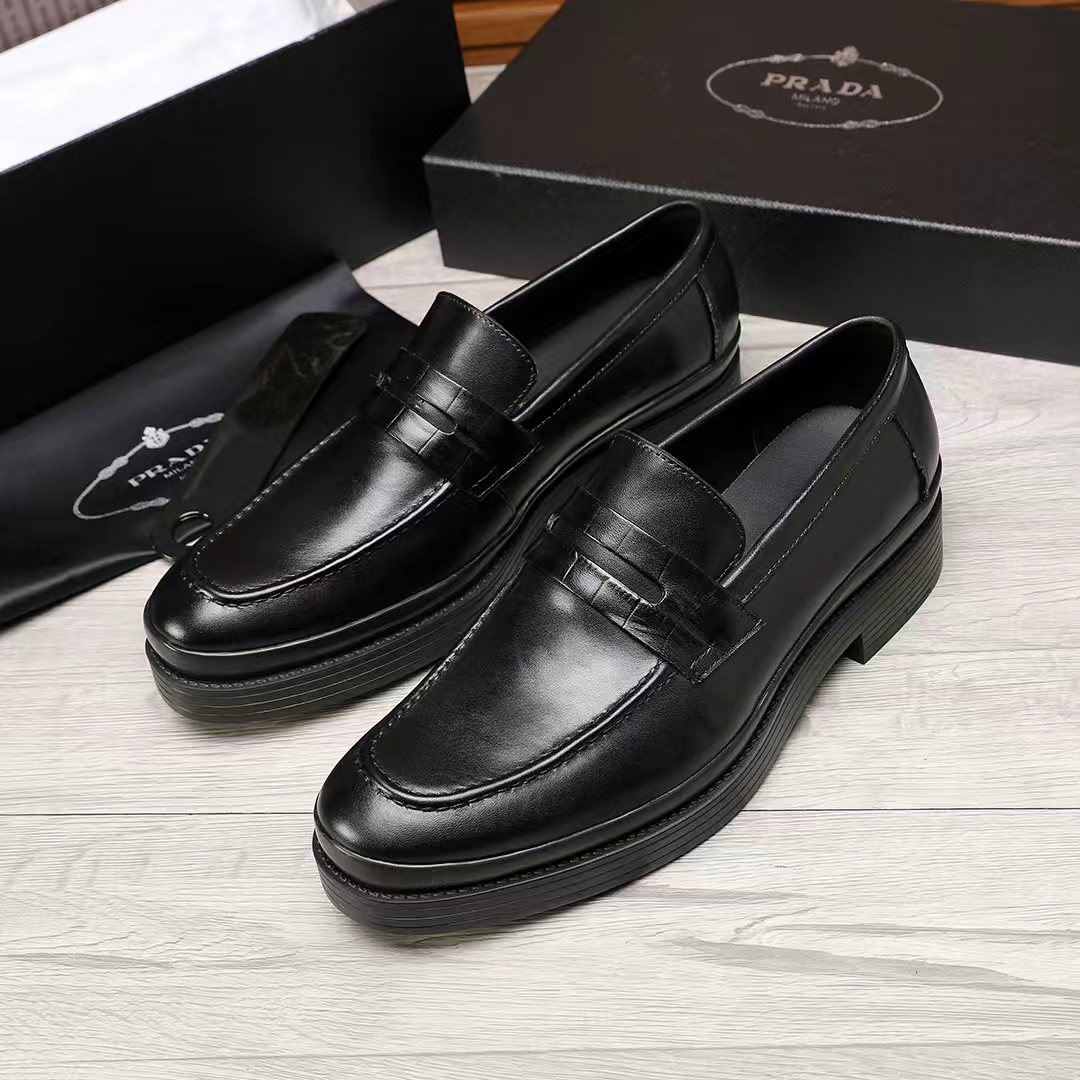 Prada men's leather shoes-79