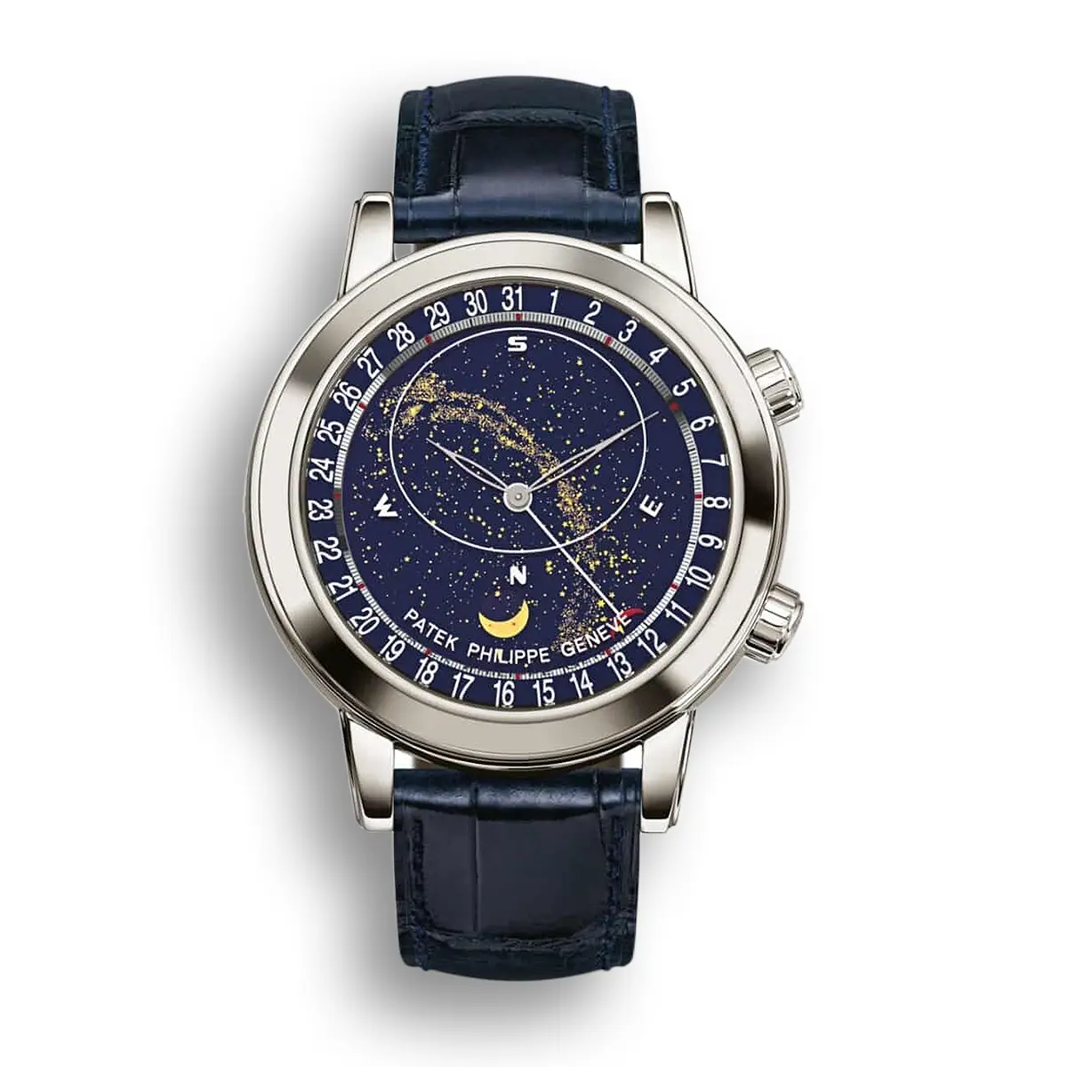 Celestial, Moon age 44 mm,Platinum,6102P-001