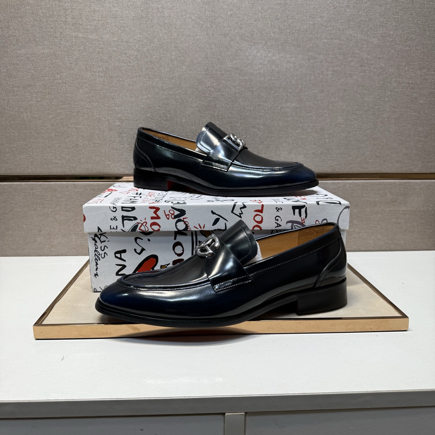 D&G men's leather shoes-114