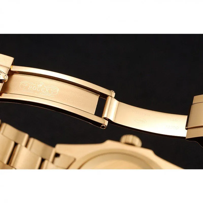 Swiss GMT Master II Green Dial Stone Set Bezel Gold Case And Bracelet 1453748