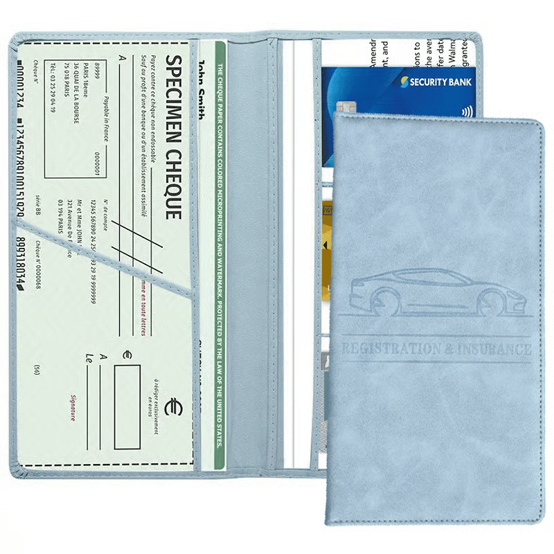 ✨Car Registration & Insurance Card Holder-With Magnetic Shut for Cards, Essential Document, Driver License