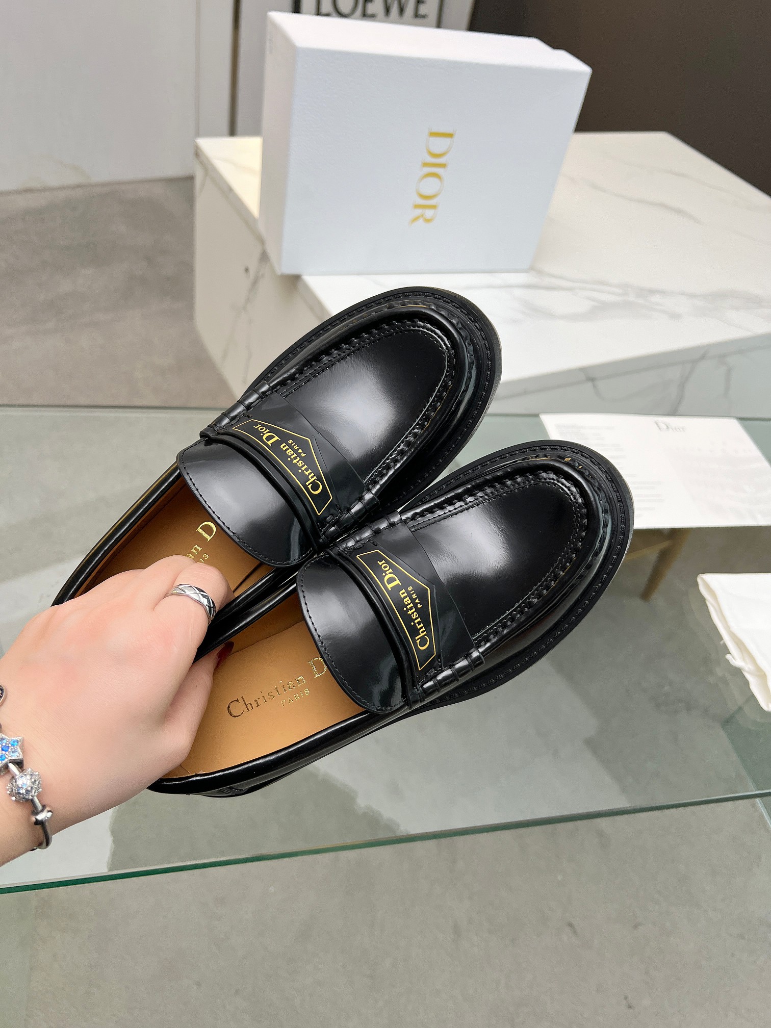 Dior women's leather shoes-7
