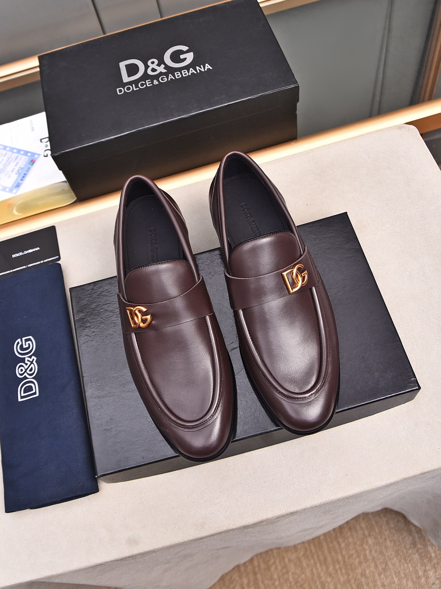 D&G men's leather shoes-17