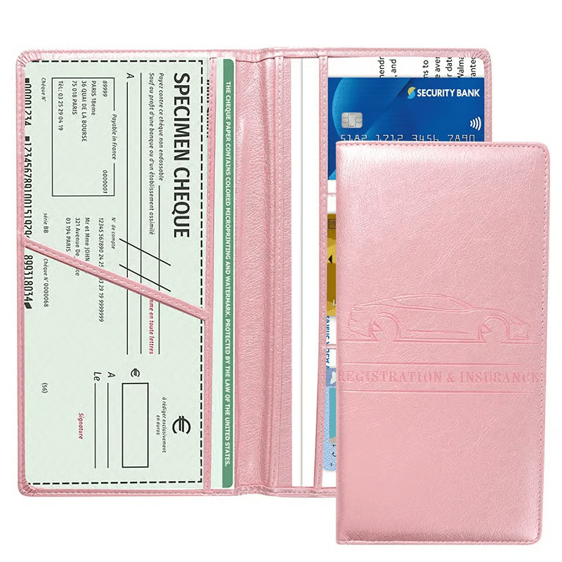 ✨Car Registration & Insurance Card Holder-With Magnetic Shut for Cards, Essential Document, Driver License