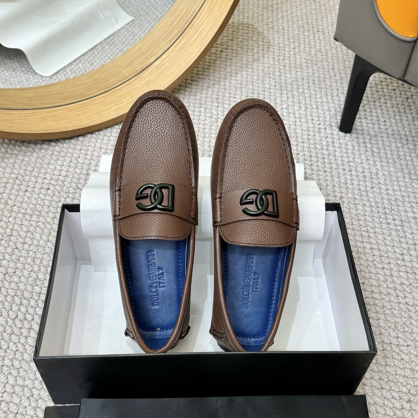 D&G men's leather shoes-86