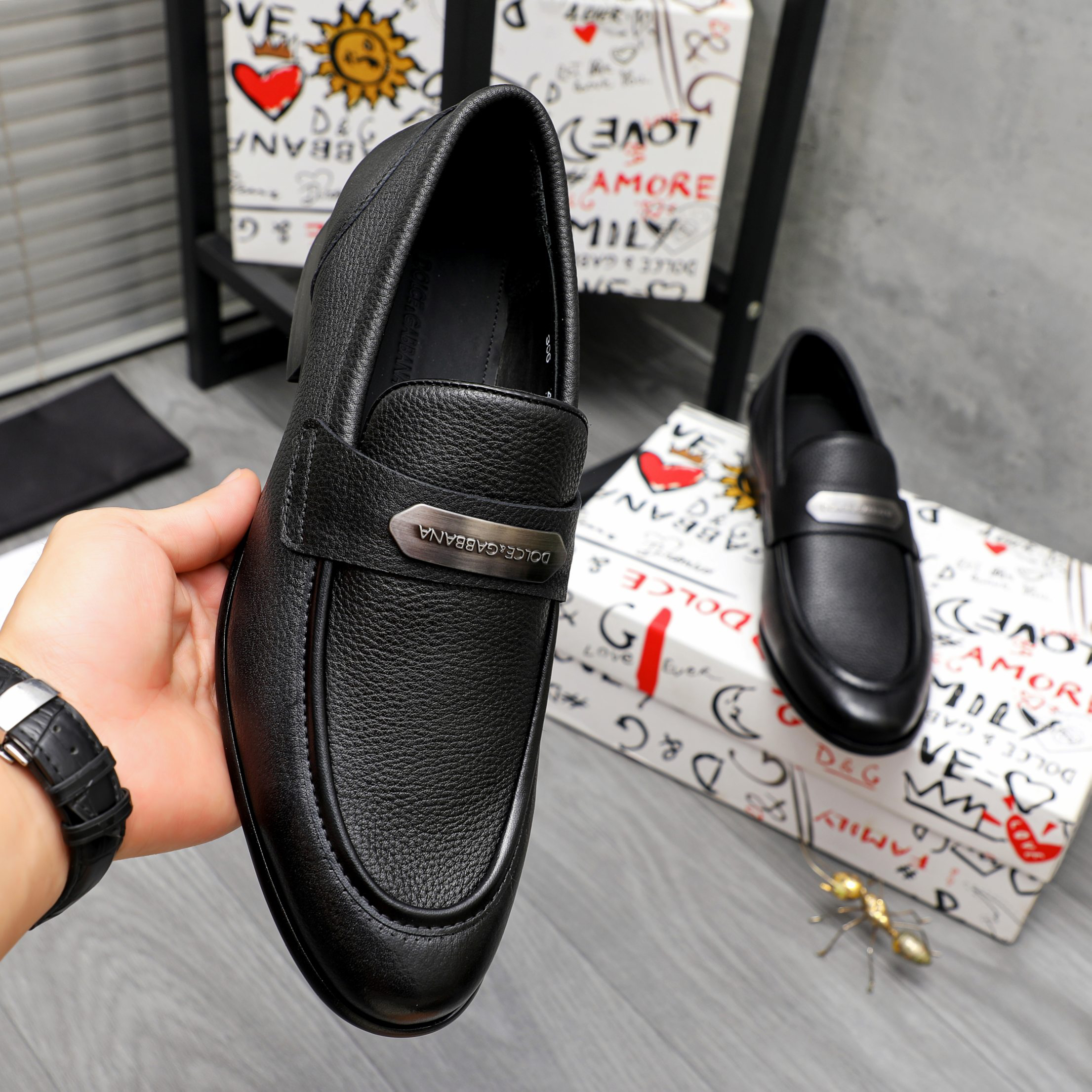 D&G men's leather shoes-58