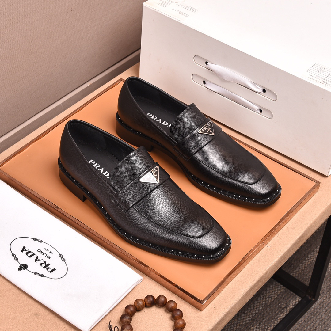 Prada men's leather shoes-39