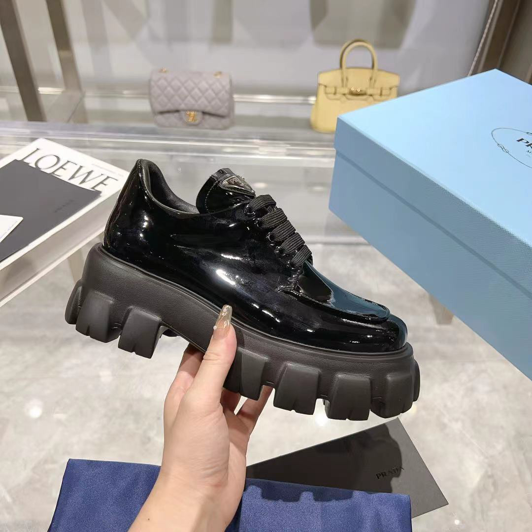 Prada women's leather shoes-19