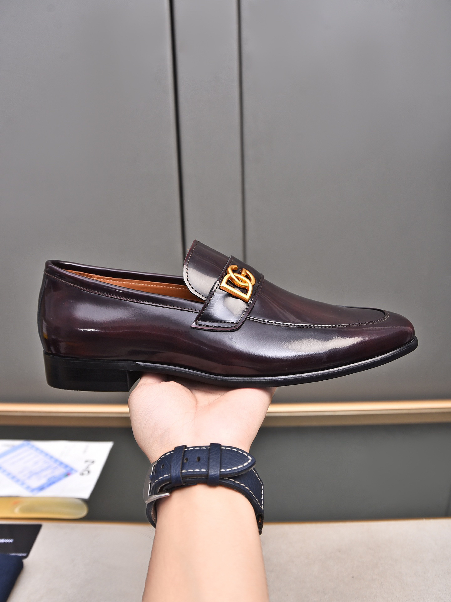 D&G men's leather shoes-64
