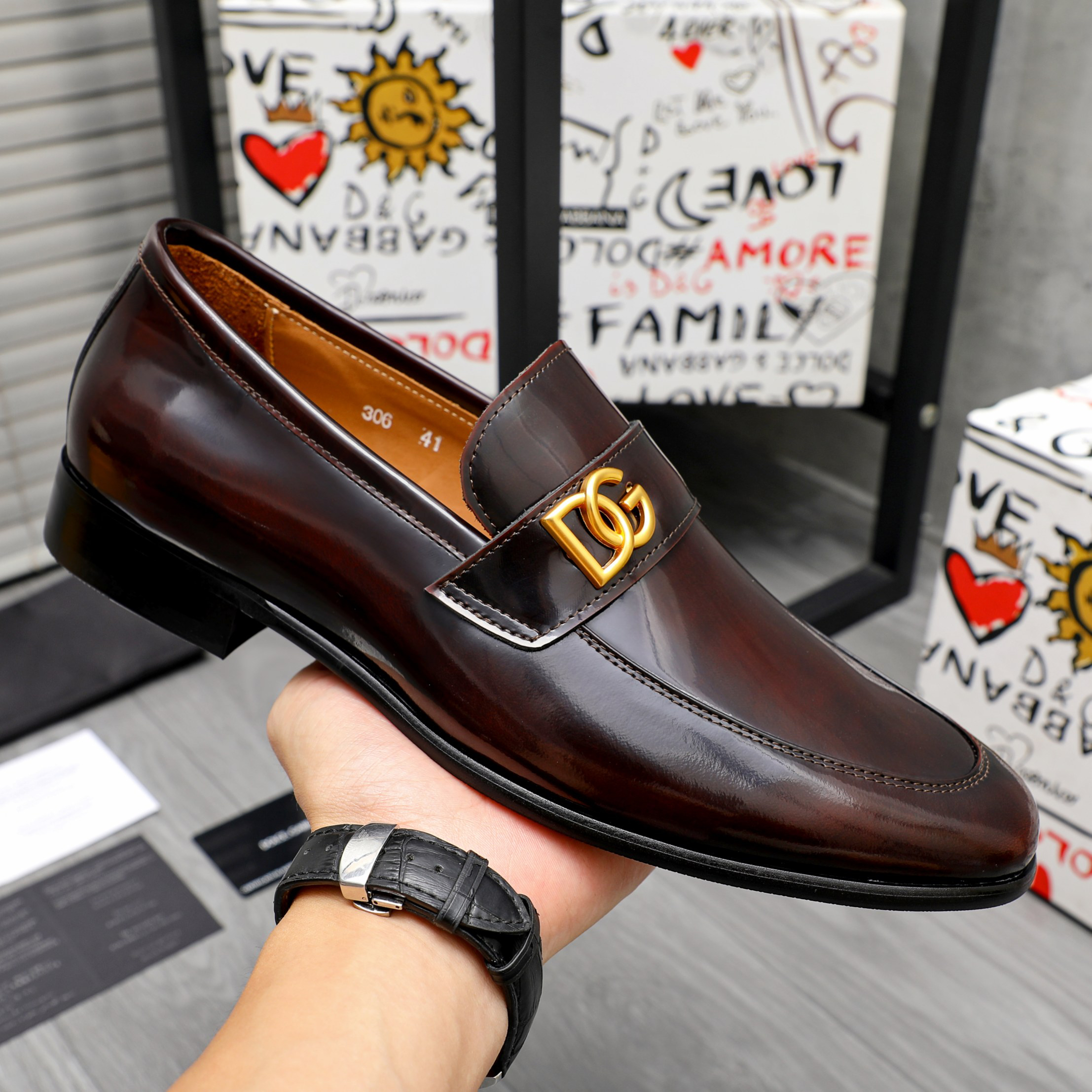 D&G men's leather shoes-59