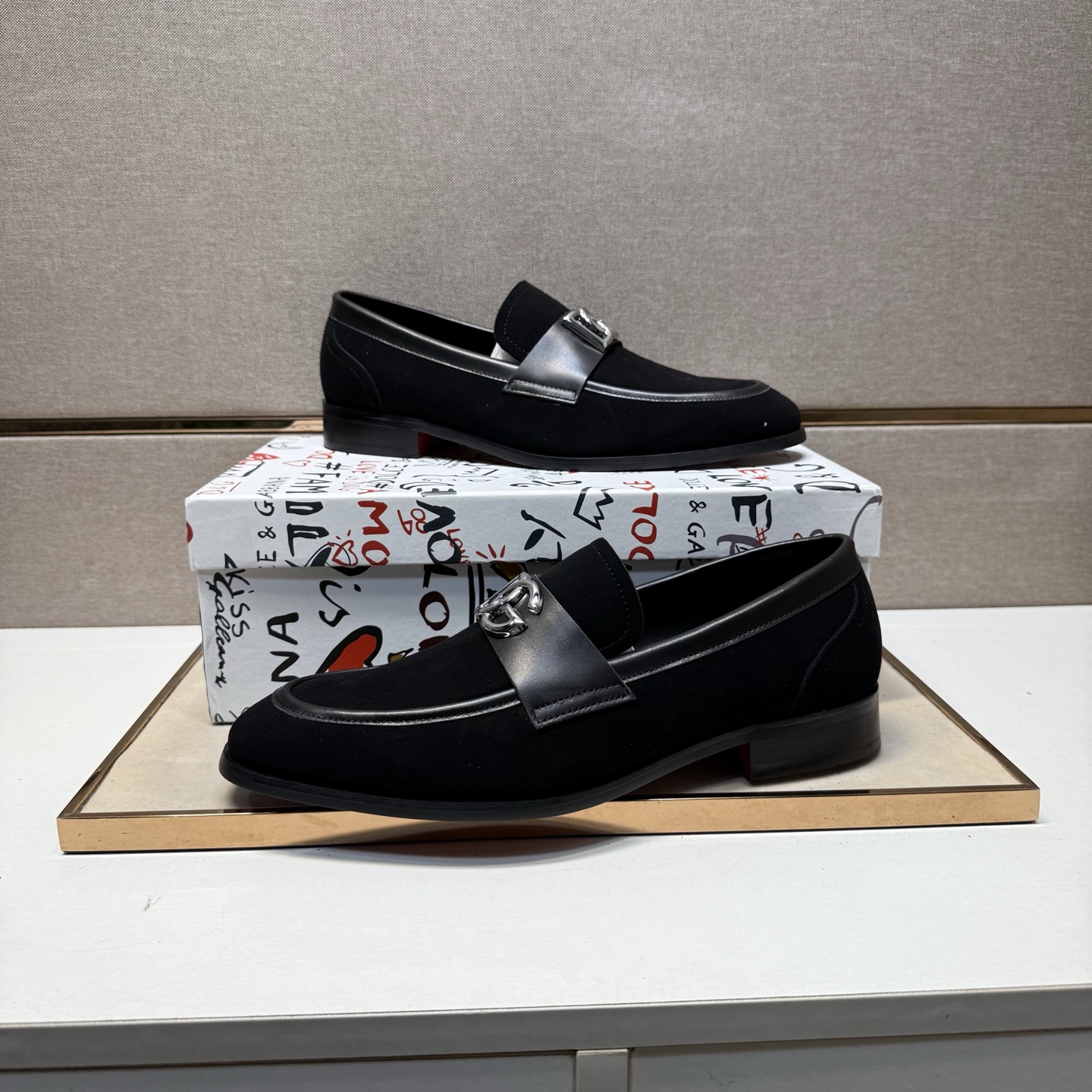 D&G men's leather shoes-112