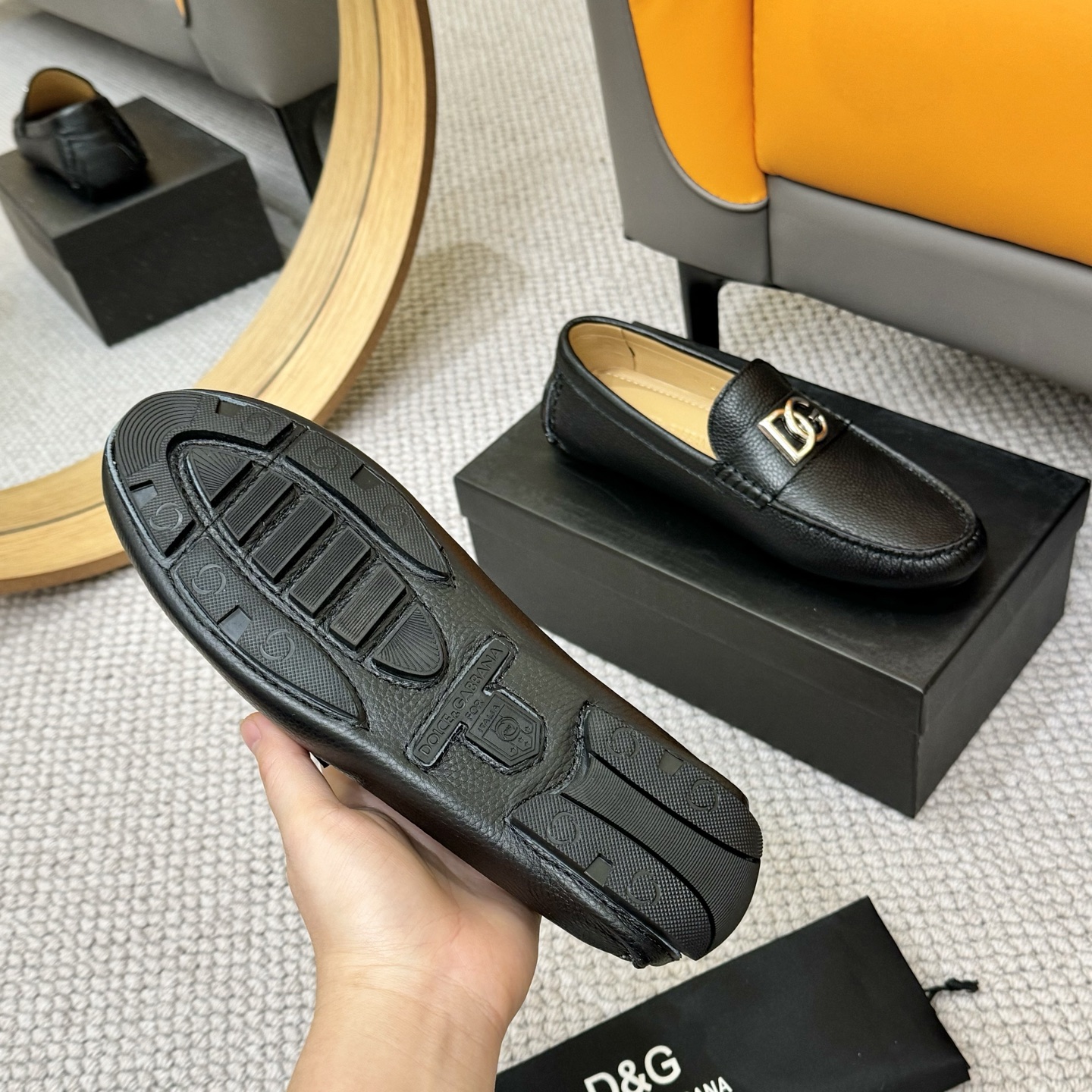 D&G men's leather shoes-87