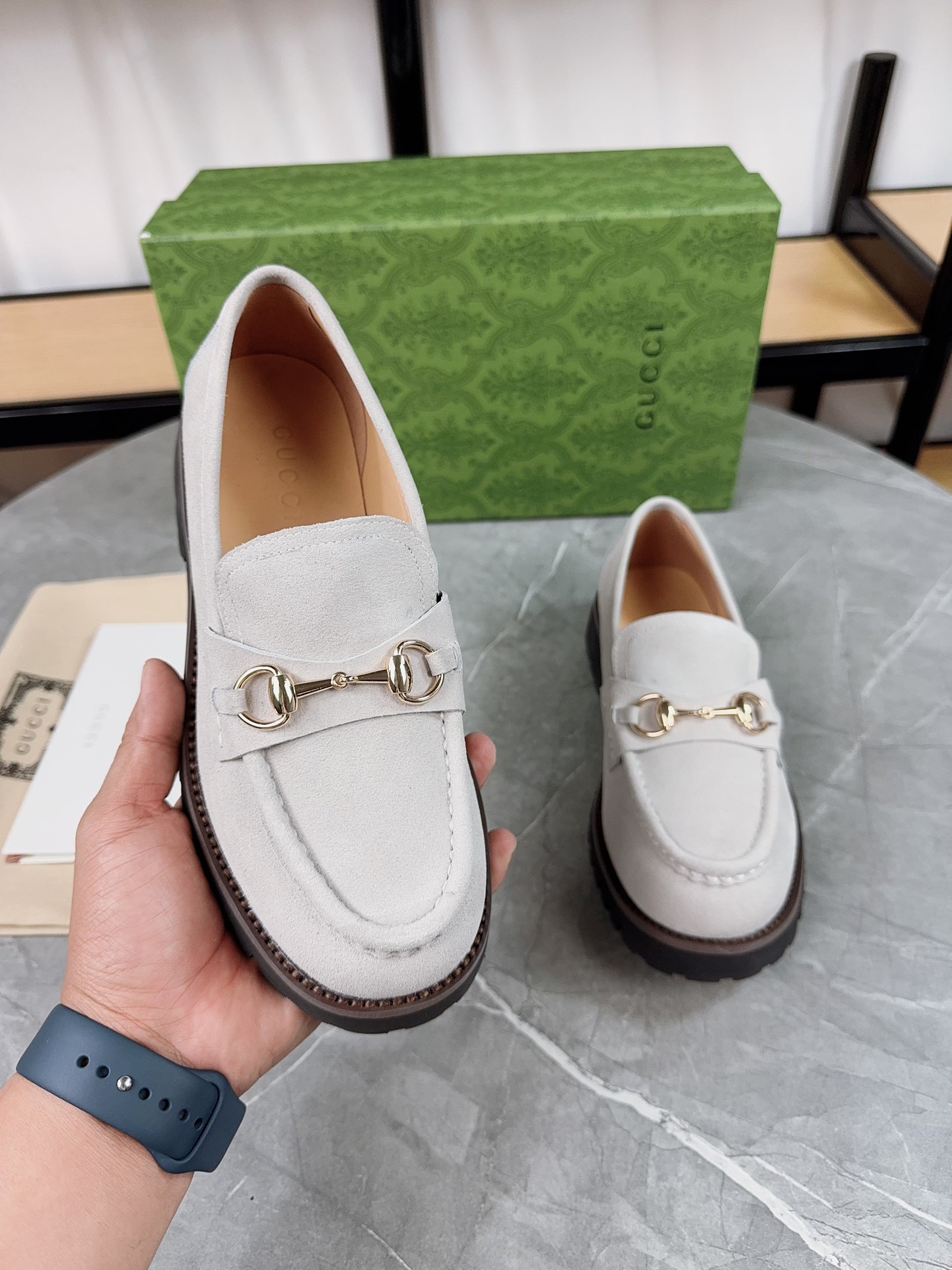 Gucci women's leather shoes-114