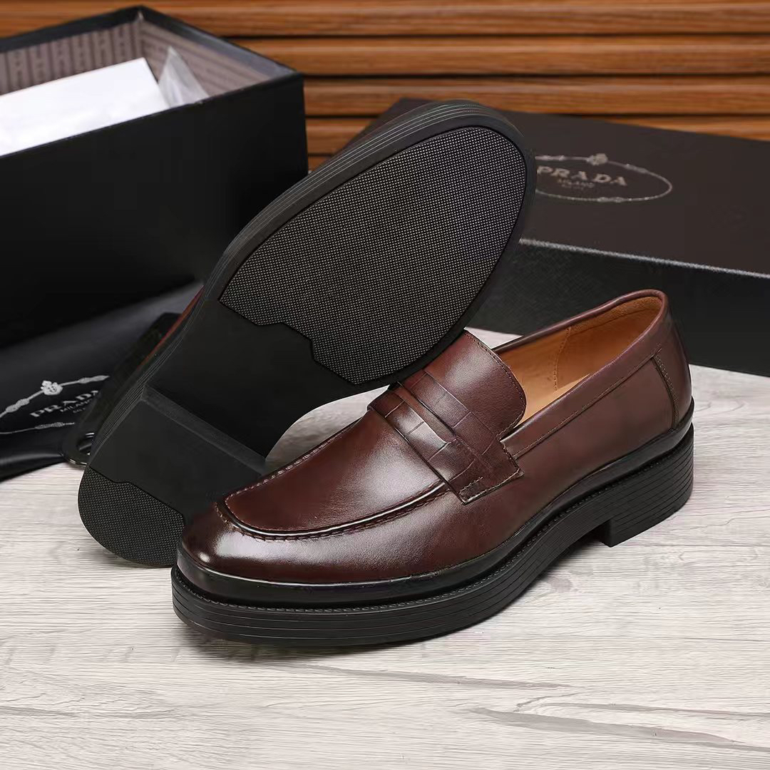 Prada men's leather shoes-78