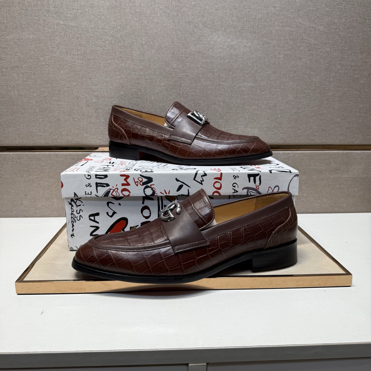 D&G men's leather shoes-110