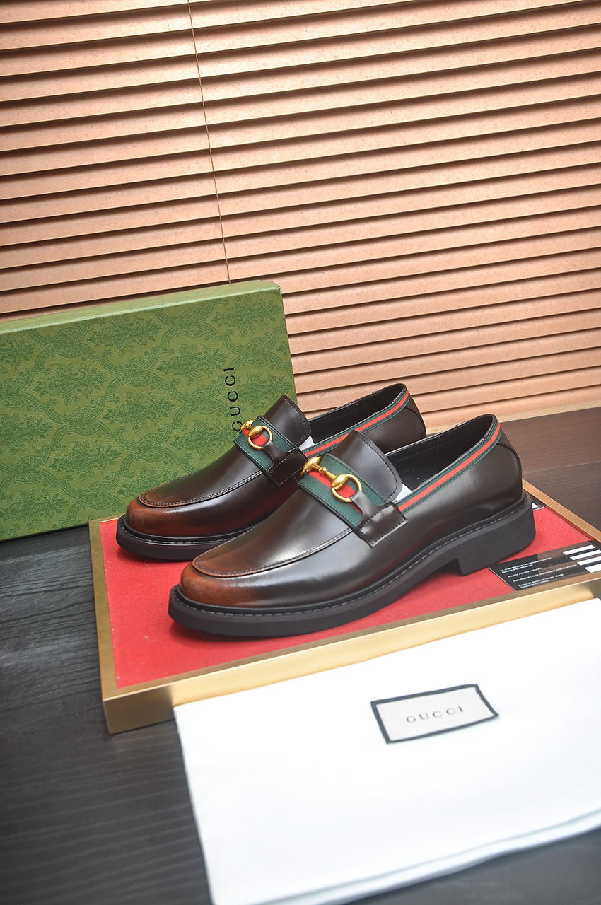 Gucci men's leather shoes-93