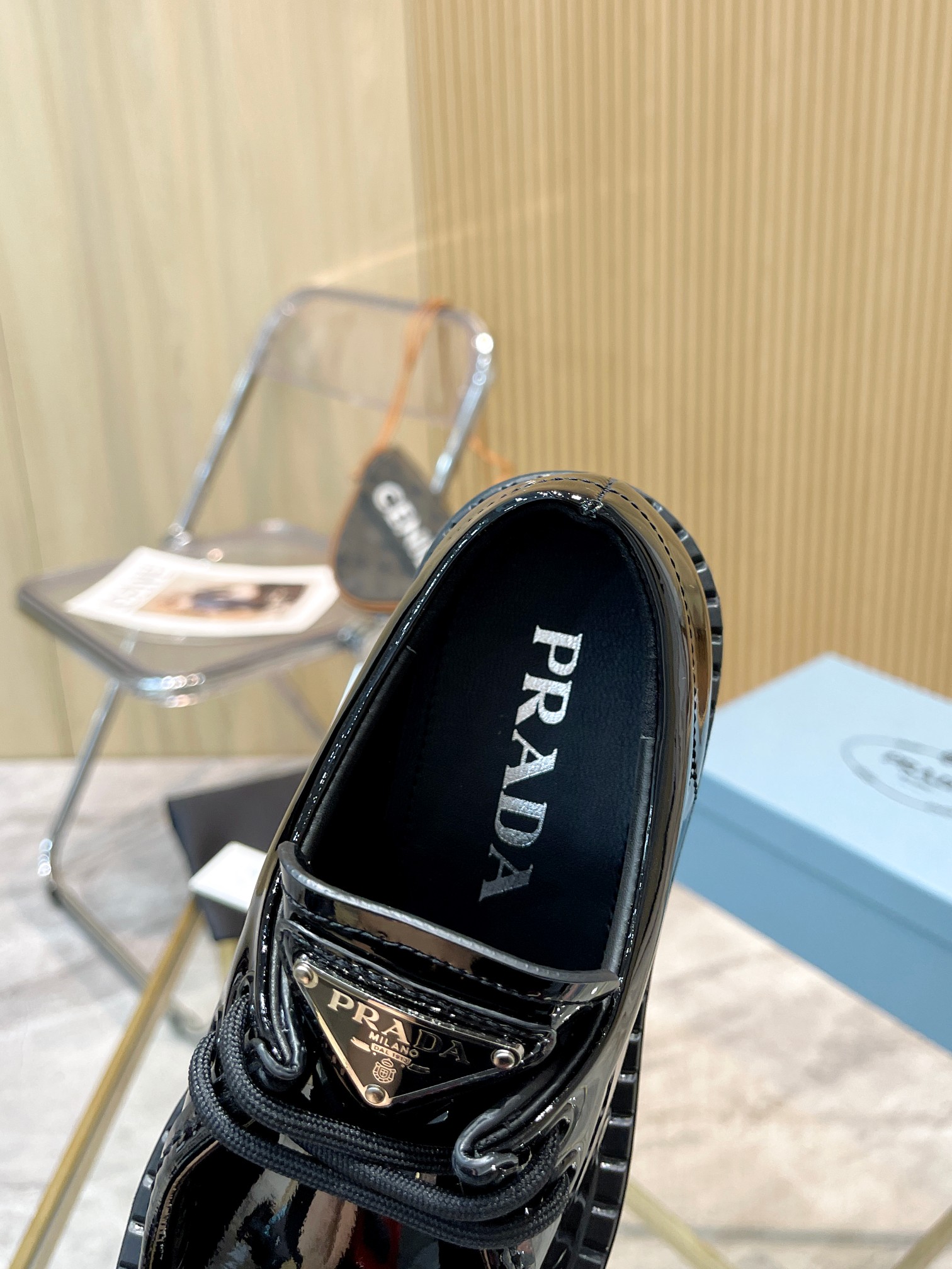 Prada women's leather shoes-30