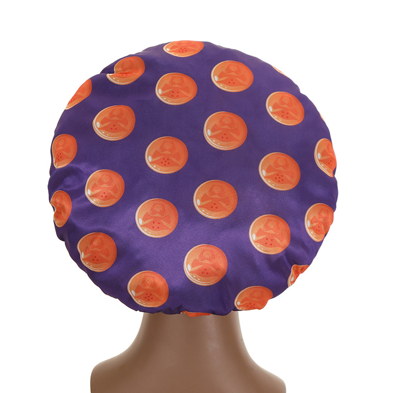 Red Black Cloud Large Bonnet - Silky Design Satin Bonnet