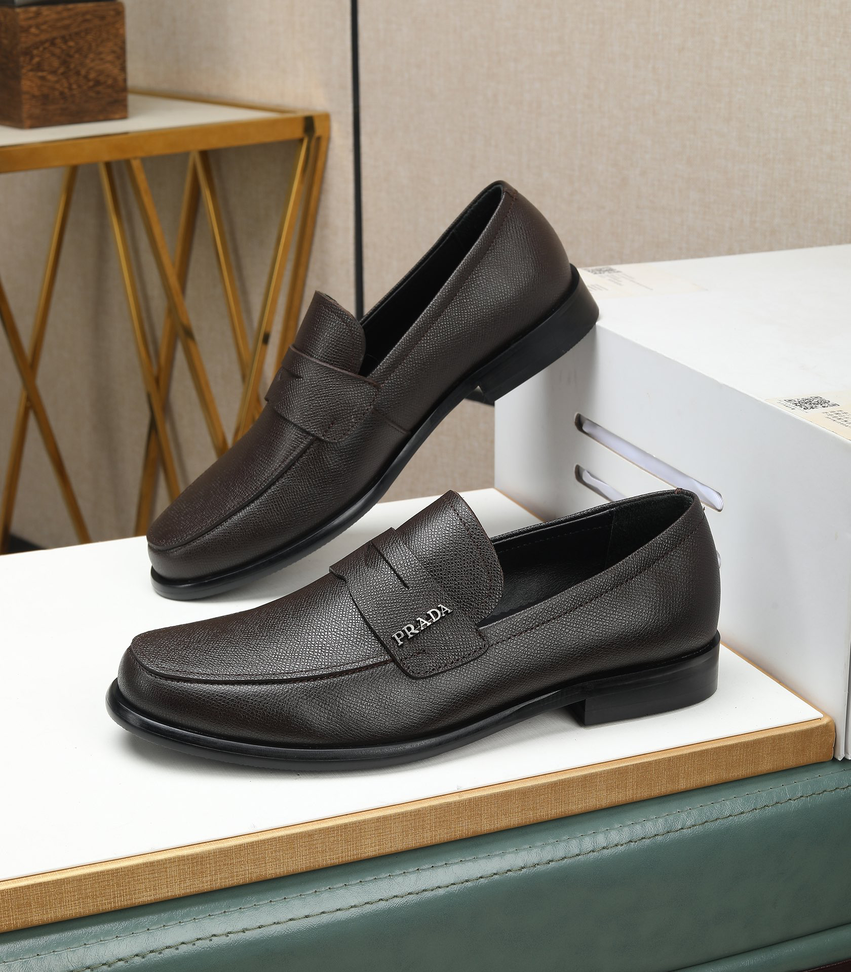 Prada men's leather shoes-64