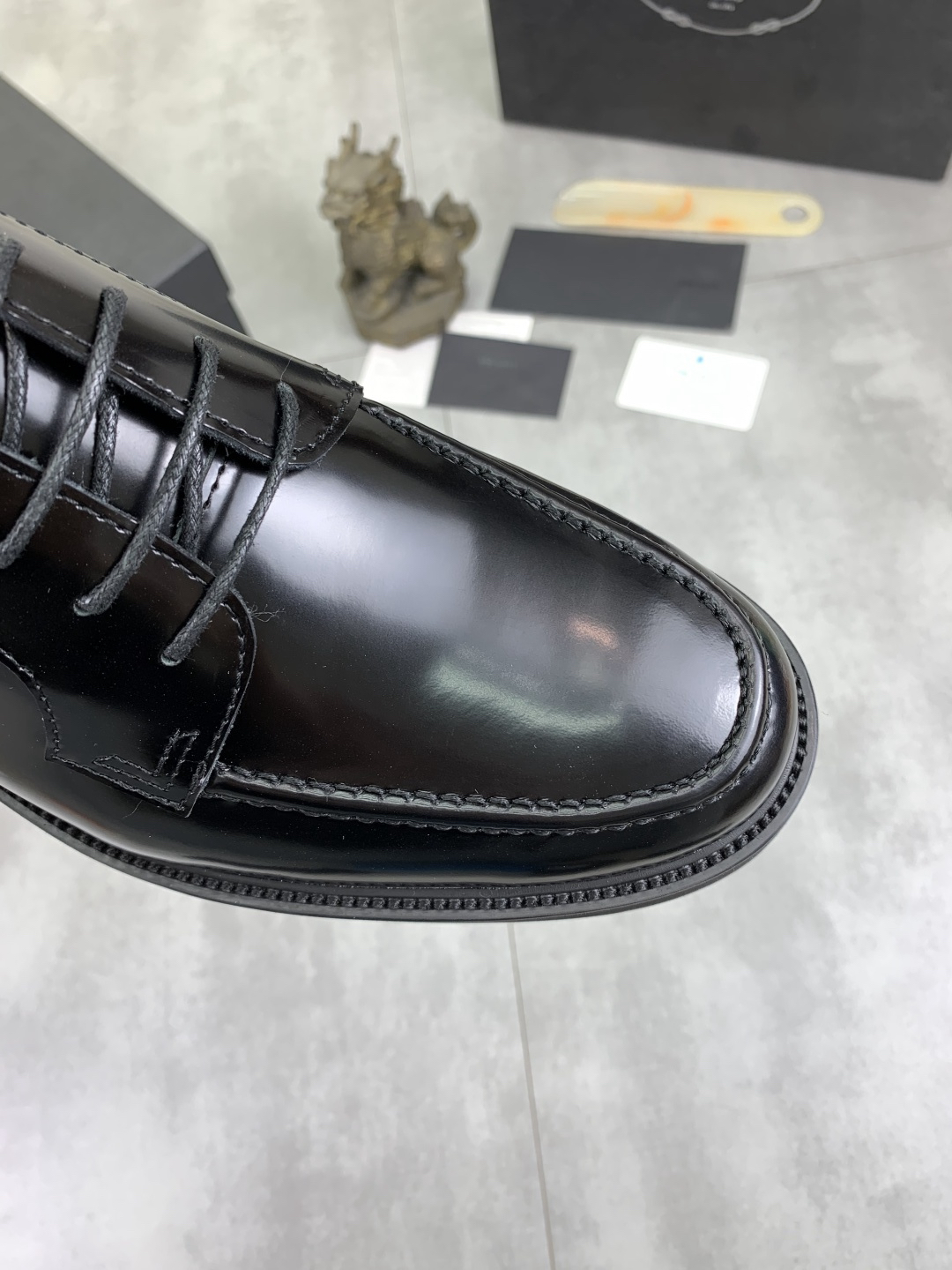 Prada men's leather shoes-12