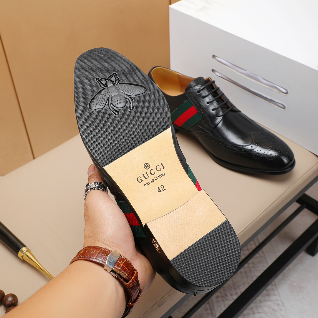Gucci men's leather shoes-89