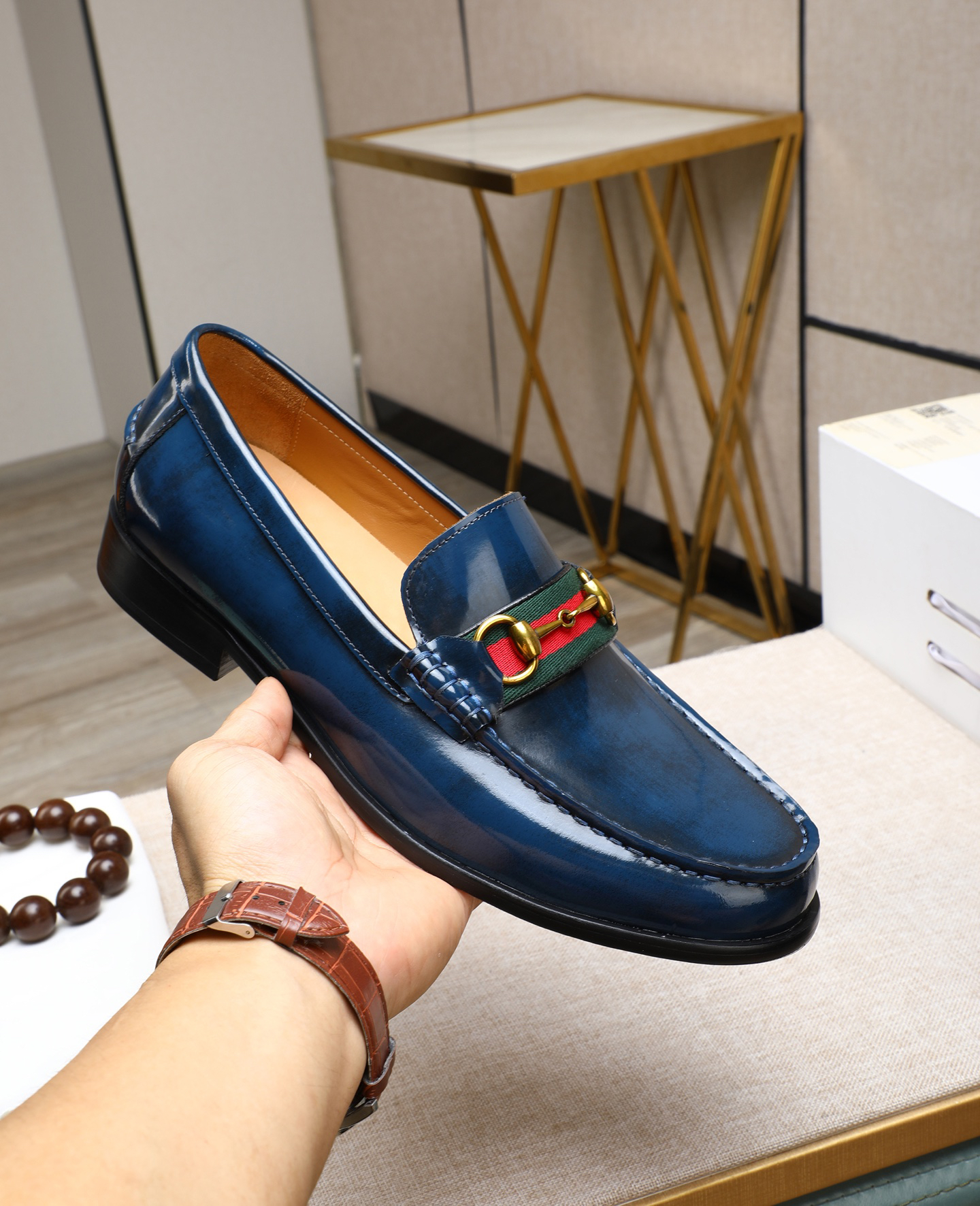 Gucci men's leather shoes-100