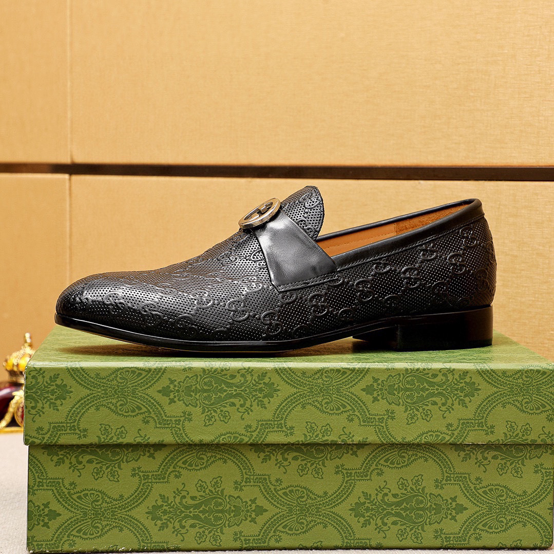 Gucci men's leather shoes-85