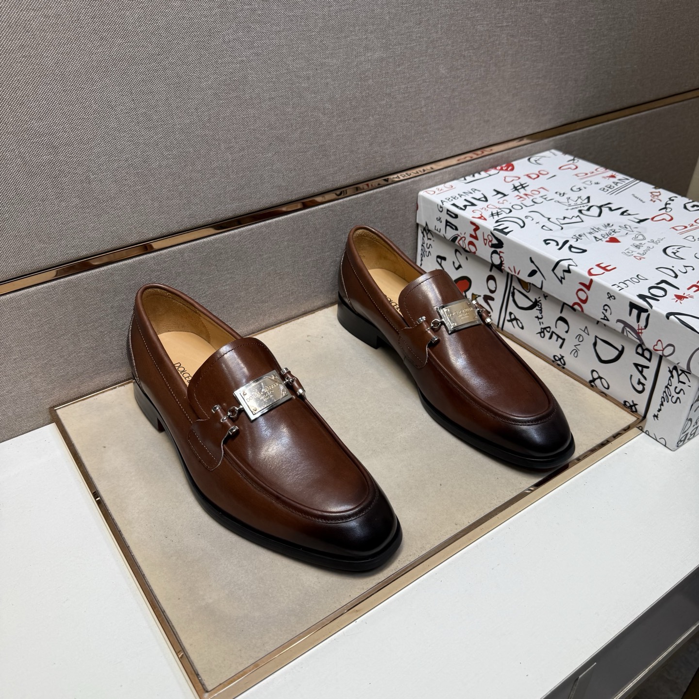 D&G men's leather shoes-39