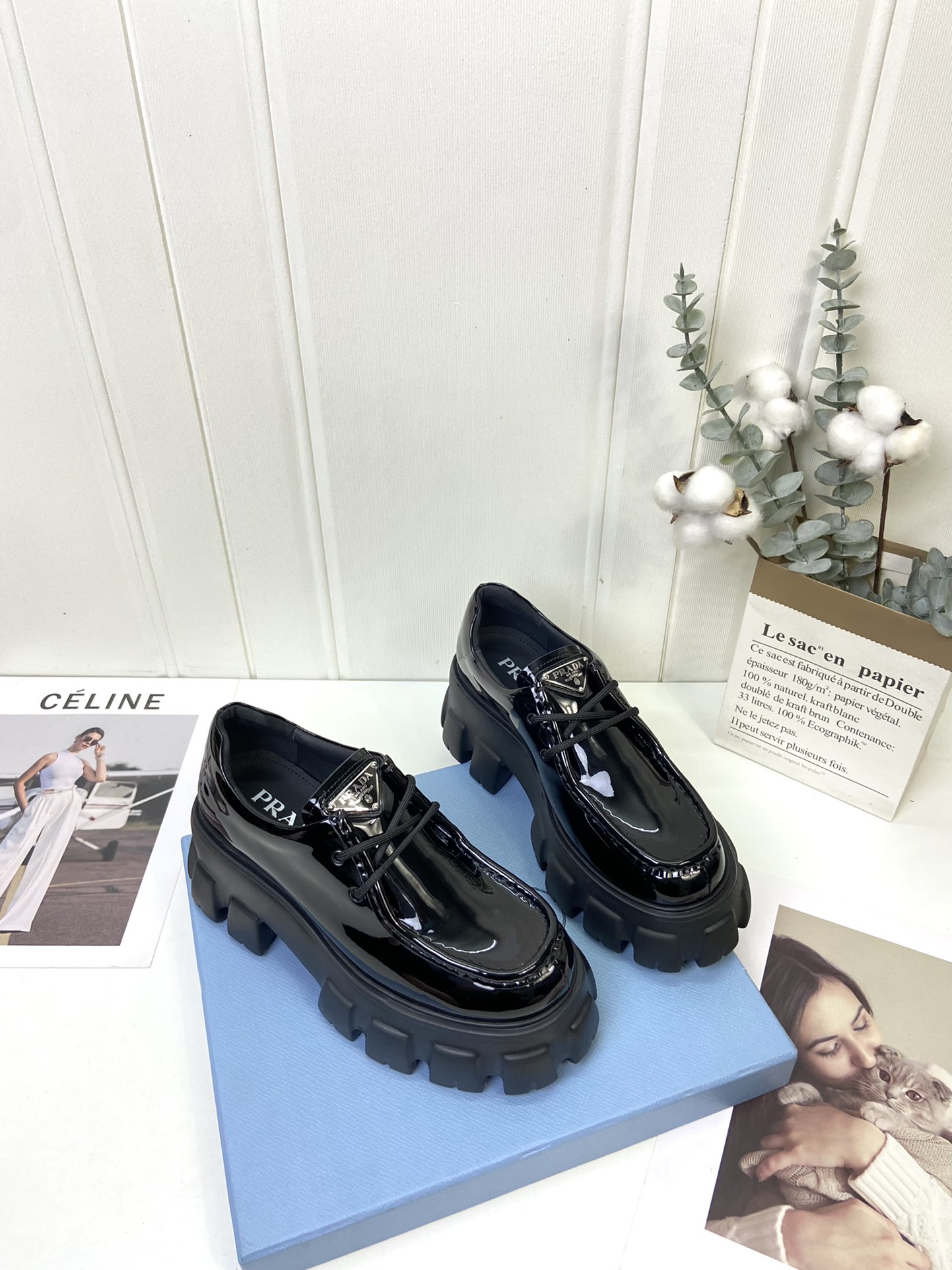Prada women's leather shoes-28