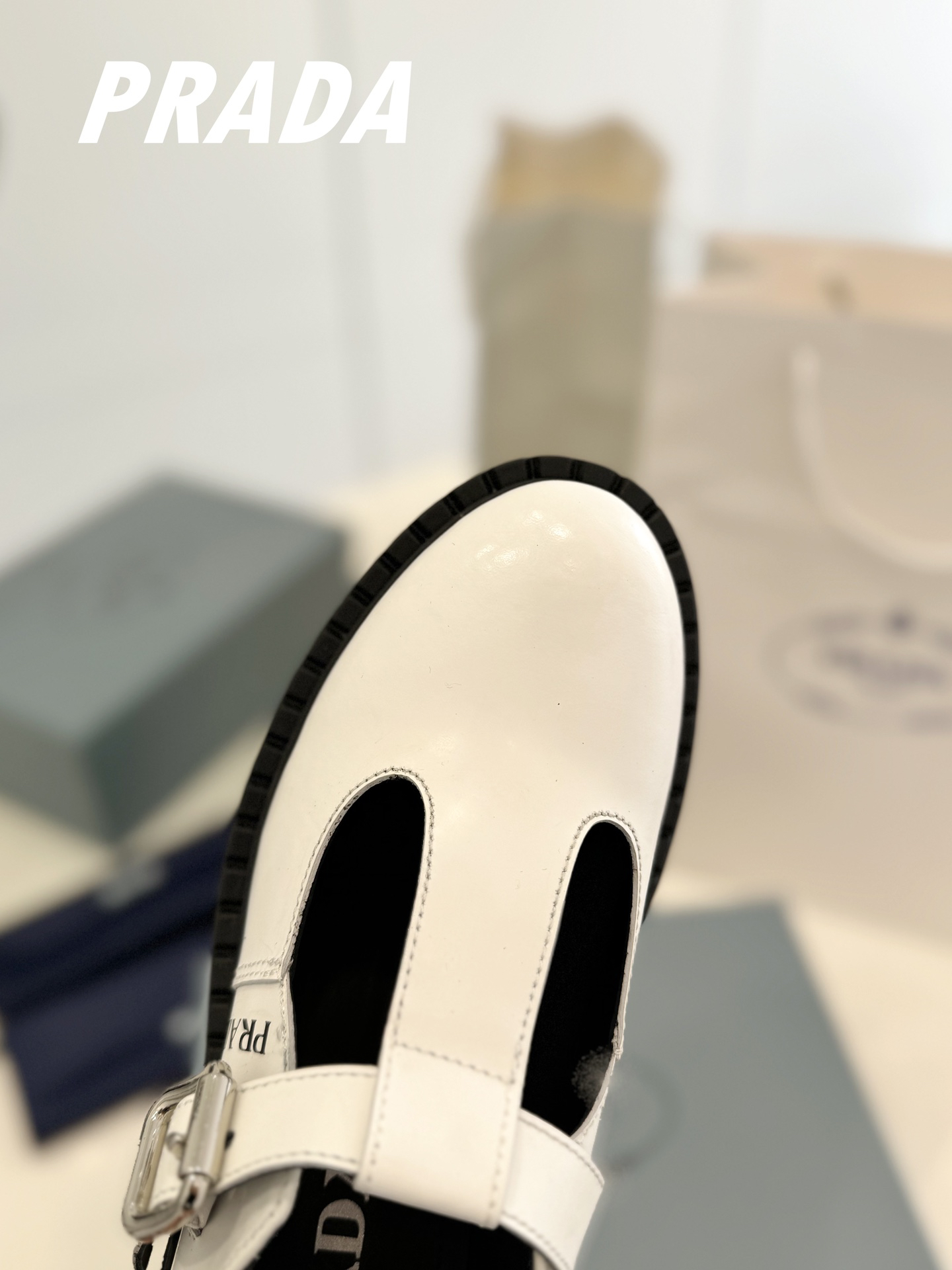 Prada women's leather shoes-5