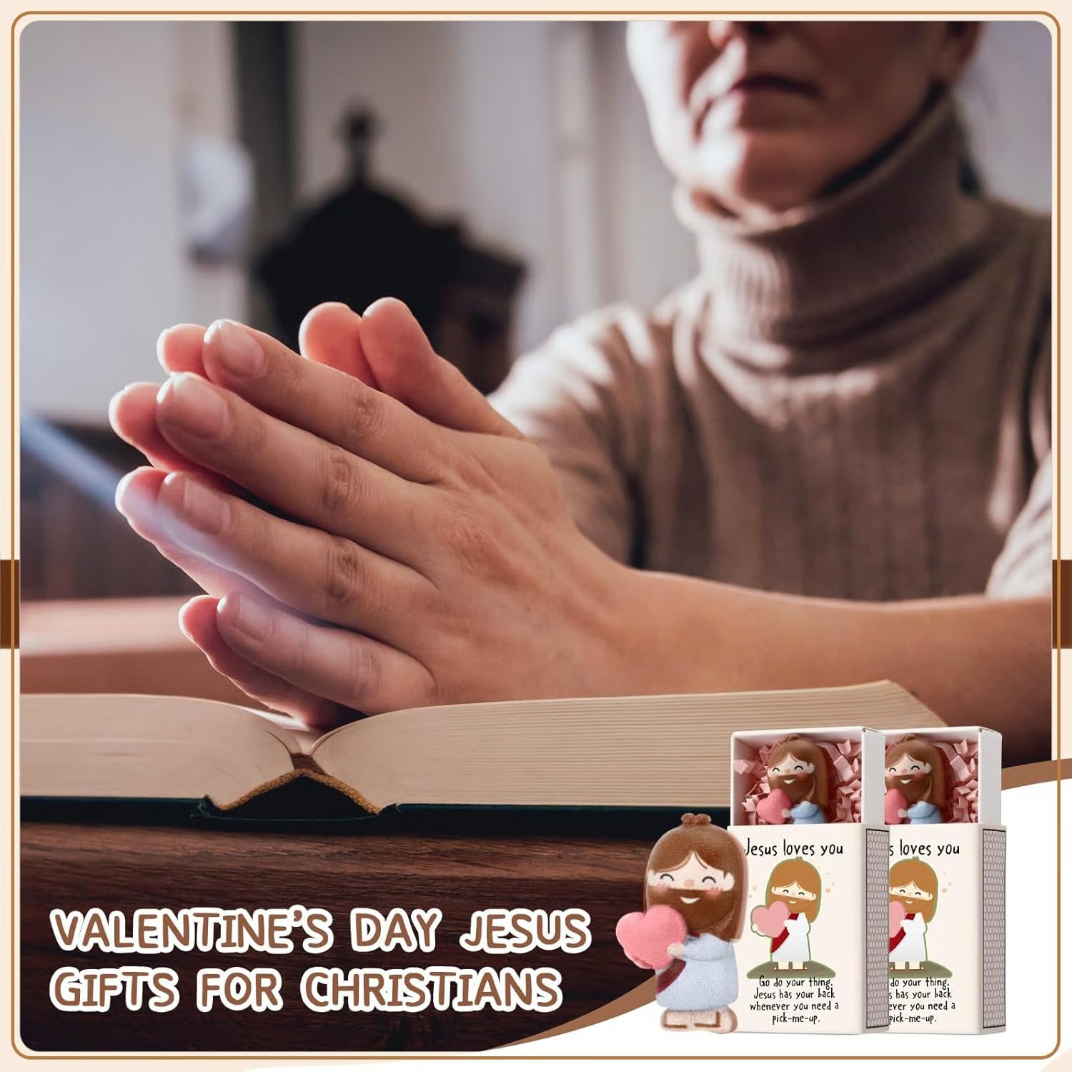 🙏💝Mini Jesus Loves You Figurines Gifts✨