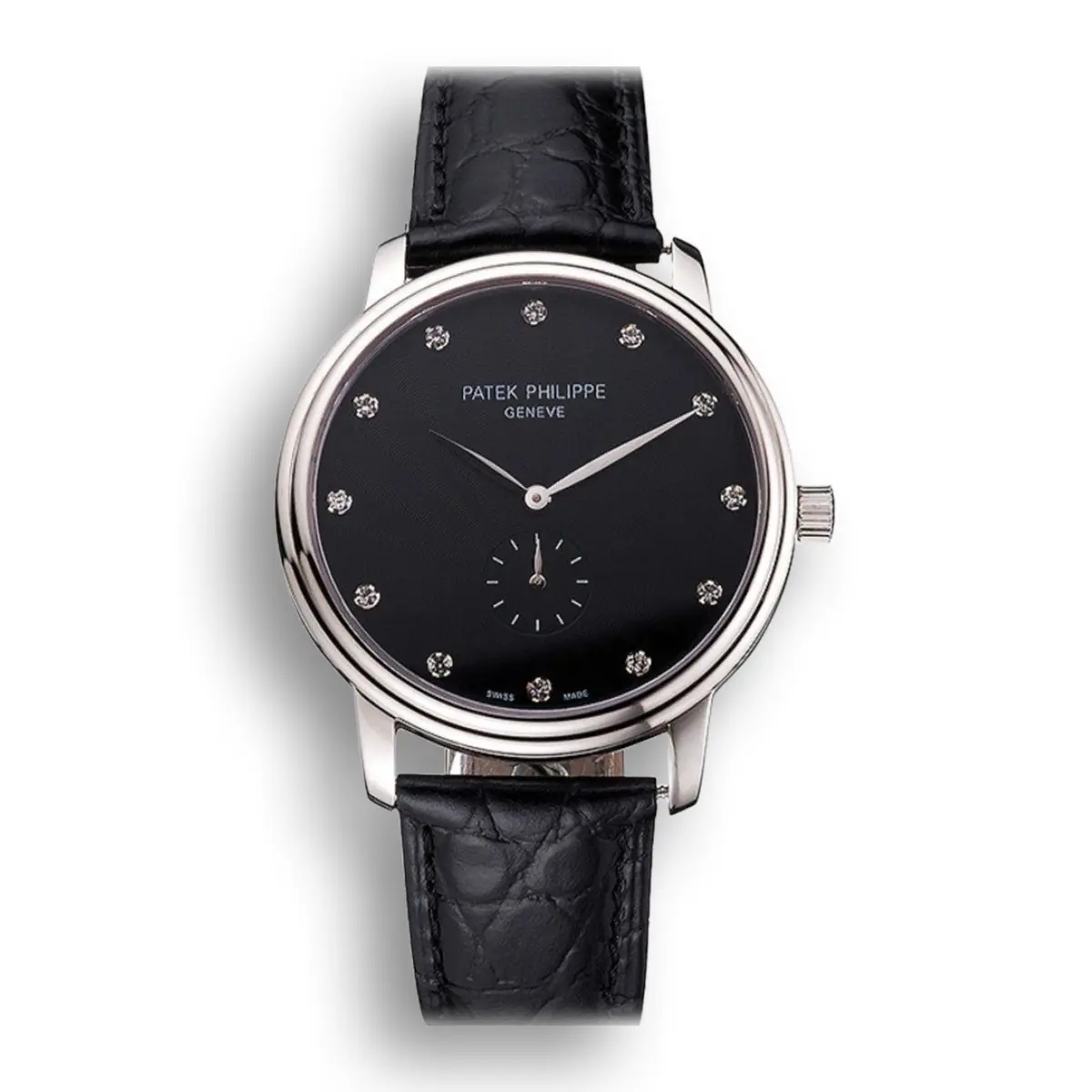 Calatrava Dial Black 41 mm, Stainless Steel