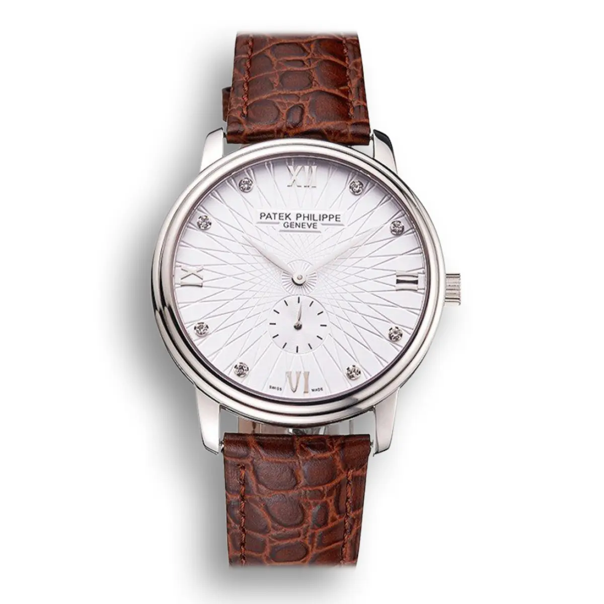 Calatrava Date Dial White 41 mm, Stainless Steel