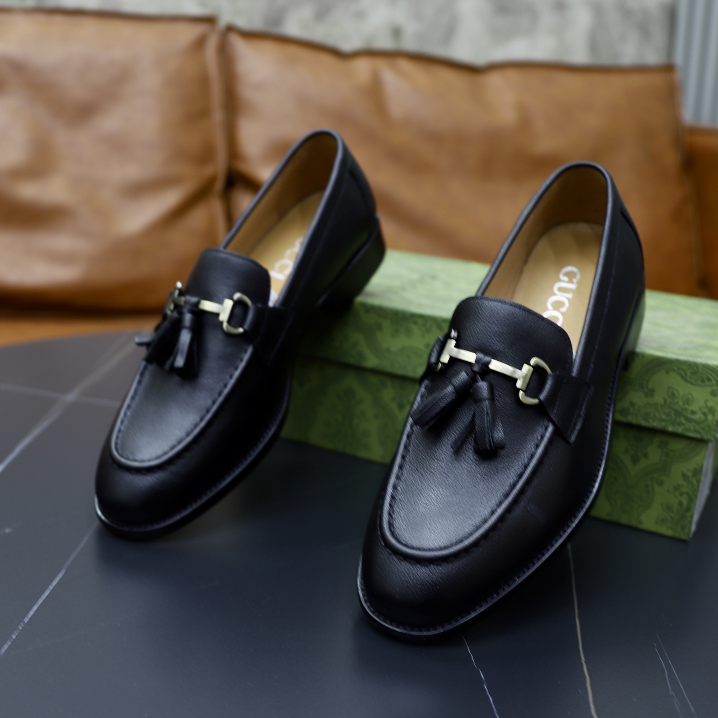 Gucci men's leather shoes-120