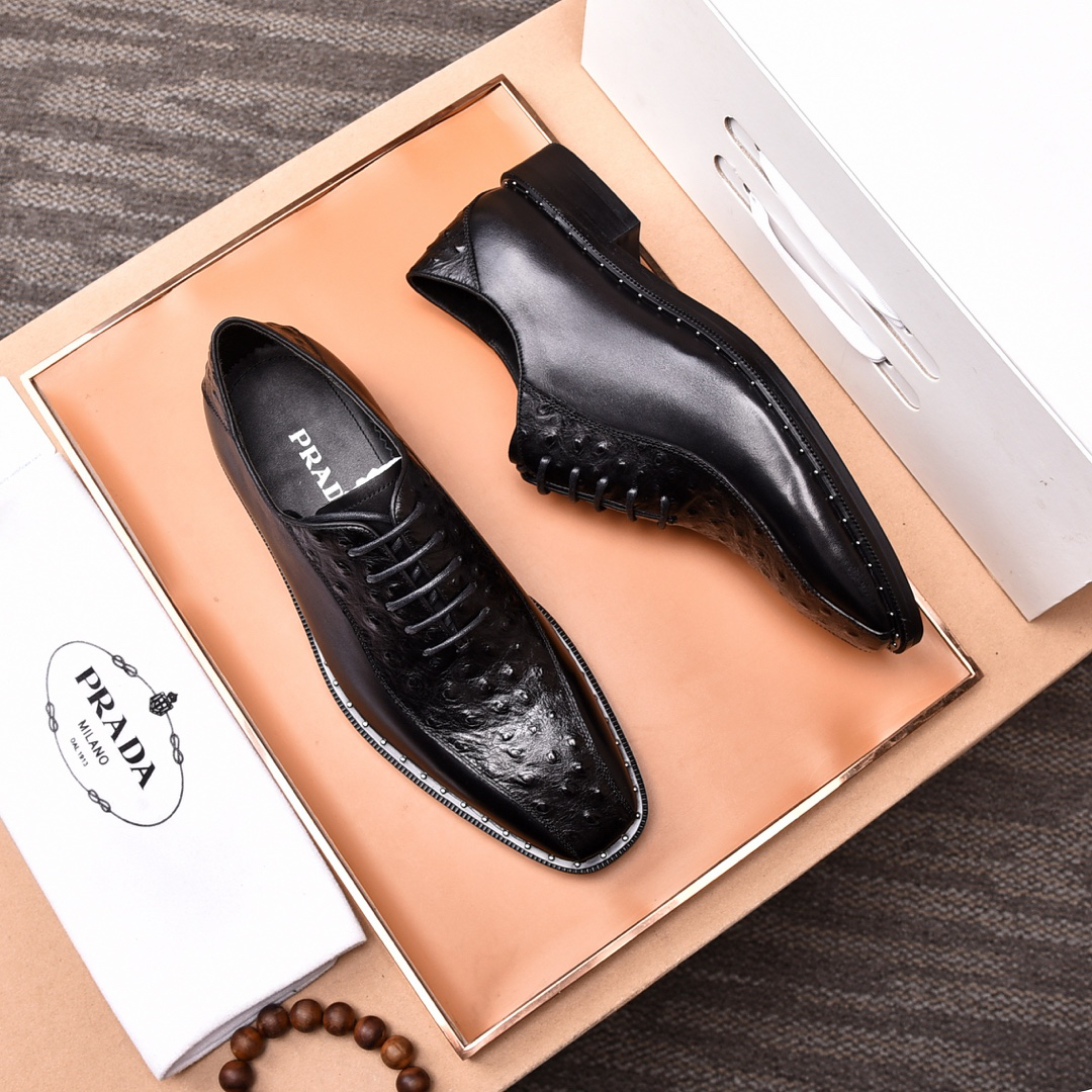 Prada men's leather shoes-71