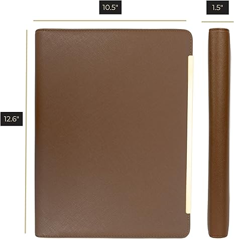 Brown Vegan Leather Professional Document Folder (8.5 x 11 inches)