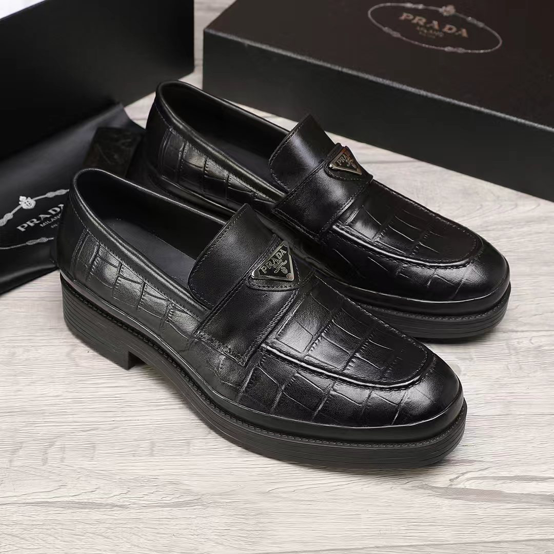 Prada men's leather shoes-75