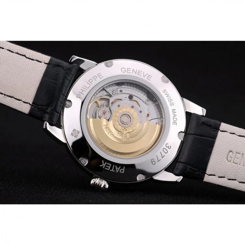 Calatrava Dial Black 39 mm, Stainless Steel