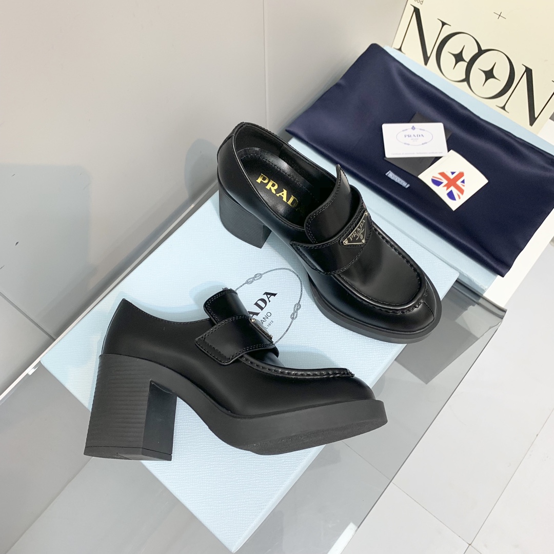 Prada women's leather shoes-34