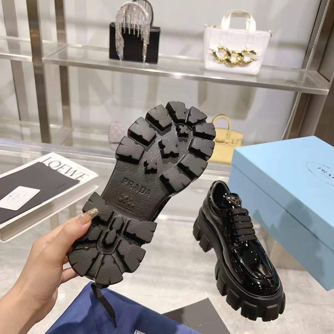 Prada women's leather shoes-19