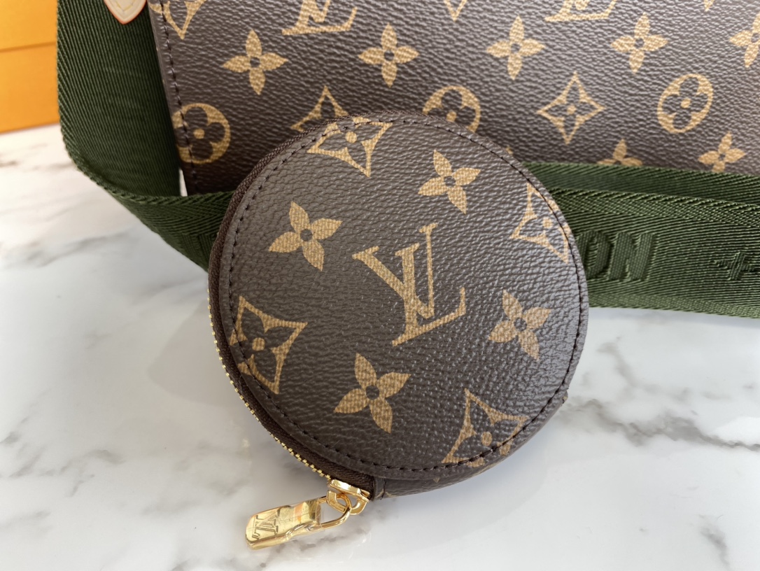 Louis Vuitton Pochette Voyage MM Monogram Macassar Coated Canvas Green