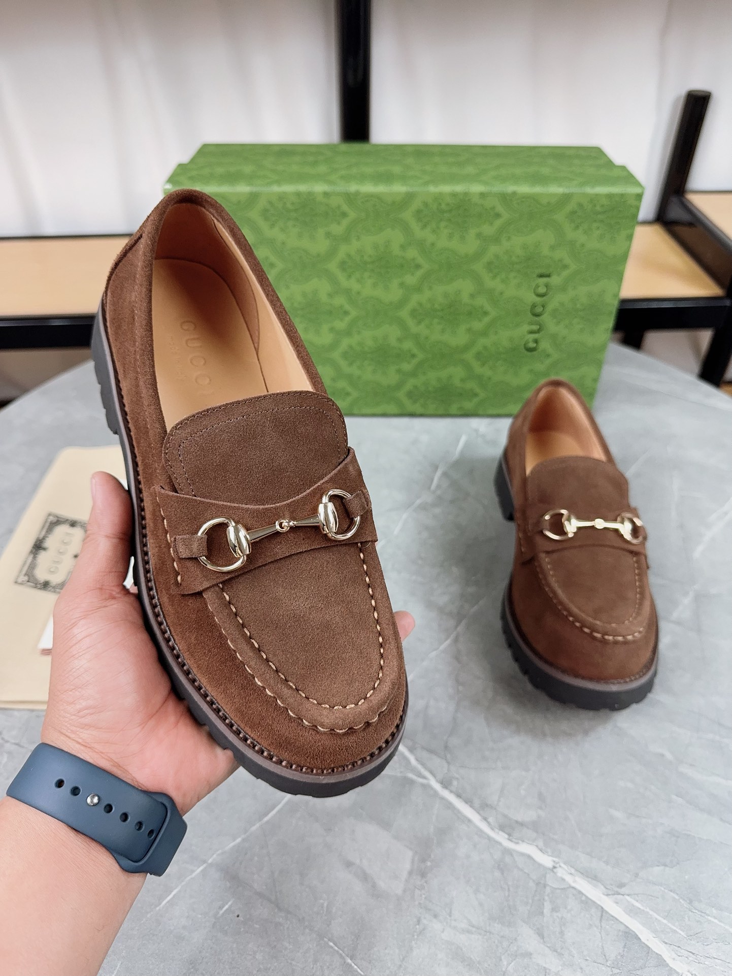 Gucci women's leather shoes-116