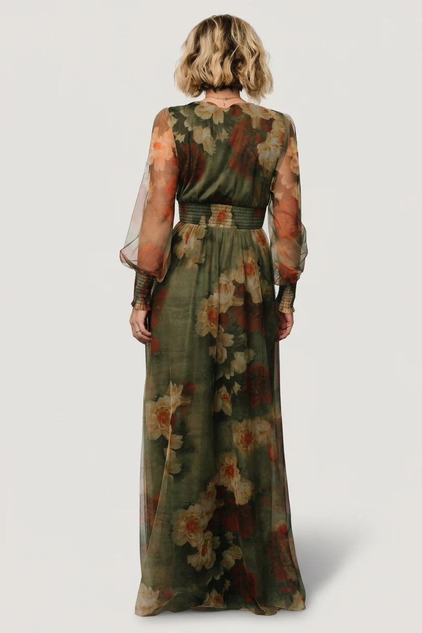 Layla Tulle Maxi Dress | Olive + Rust