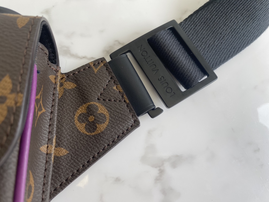 Louis Vuitton Mens S Lock Sling Monogram Macassar Coated Canvas M46245