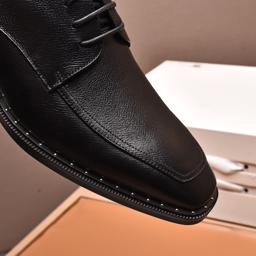 Prada men's leather shoes-16